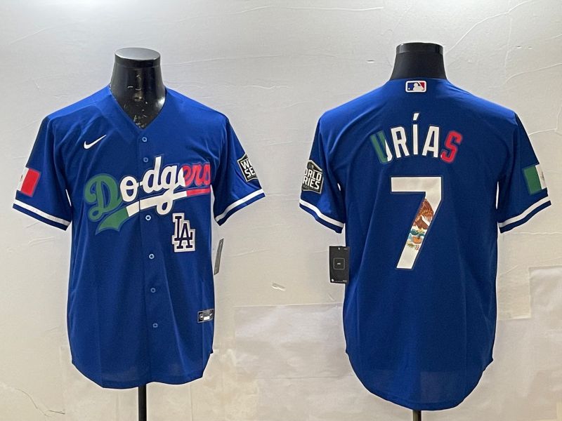 Men Los Angeles Dodgers #7 Urias Blue Fashion 2025 Nike MLB Jersey style 9->los angeles dodgers->MLB Jersey